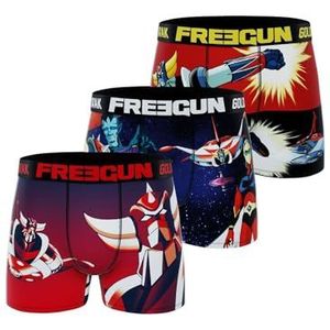 FREEGUN Aangename herenboxershorts, GOLDORAK, vervormingsvrij en geventileerd mesh (3 stuks), Ia, M