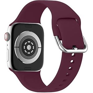 lopolike Compatibel met Apple Watch Band 42/44/45 mm, zachte siliconen sportarmband voor iWatch Ultra Series 8, 7, 6, 5, 4, 3, 2, 1, SE, wijnrood, groen, 38/40/41mm