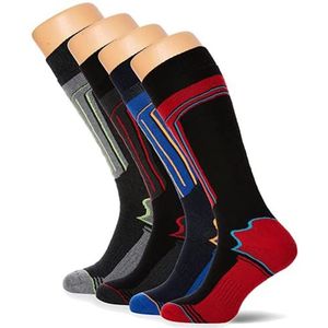 FM London Thermal Ski Socks Multipack Kniekousen, meerkleurig (assortiment), eenheidsmaat (4-pack)