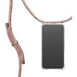 KNOK Telefoonketting compatibel met Apple iPhone 12 Pro Max - siliconen hoes met band - telefoonhoes voor smartphone om om te hangen - transparante case met koord - beschermhoes met eenhoorn