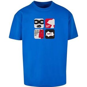 Merchcode Heren T-shirt Dames Peanuts - Superhero Heavy Oversize Tee, Oversized Fit, Katoen 100 Percent, M, cobalt blue, M