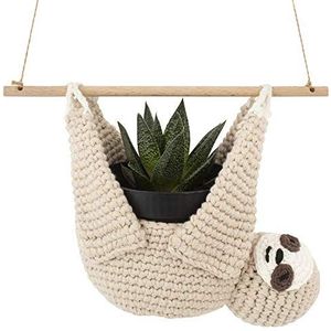 Encike - Woondecoratie luiaard hangende plantenbakken voor kamerplanten, binnen/buiten hangende plantenhouder, plantenhanger cadeau-idee voor luiaardliefhebbers, dierenmuur plantenbak, 10 cm