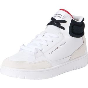 Tommy Hilfiger - TH BASKET CORE MIDCUT - Sneakers - Wit/Zwart