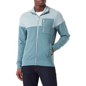 TOM TAILOR Sweatshirt-jas voor heren met opstaande kraag, 30105 - Deep Bluish Green, M