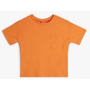 Koton Babyboys Basic Short Sleeve Pocket Detail Katoen T-shirt, oranje (207), 9-12 Maanden