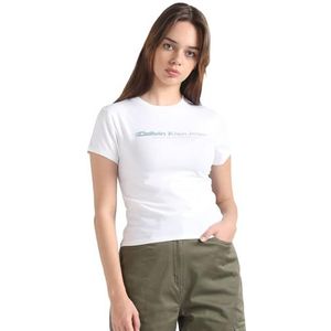 Calvin Klein Jeans Dames Slogan Getailleerde Tee S/S T-shirts, Helder Wit, L