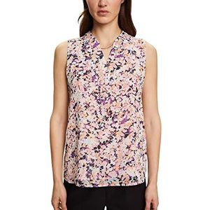 ESPRIT Collection Bloementop van crêpe chiffon, lila (lilac), 34