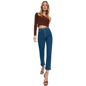 Trendyol Vrouwen hoge taille Skinny fit Slim Fit Jeans, marineblauw, 60