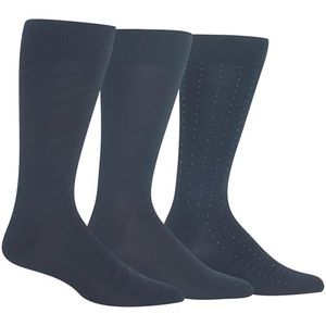 Chaps mens Assorted Soft Dress Crew With Argyle Fashion Patterns (3 Pack) Sock, Navy Multi Pattern, Shoe Size 6-12.5 US