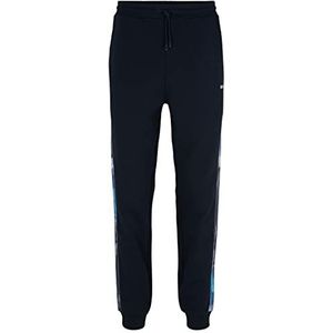 BOSS Hurley Relaxed-Fit joggingbroek voor heren, met logo-inzetstukken, Dark Blue402, L