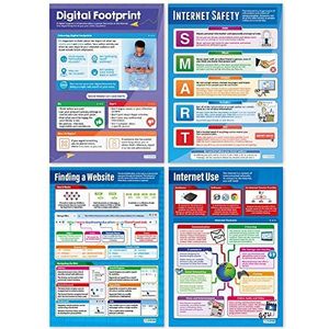 The Internet Posters - Set of 4 | ICT Posters | Glanzend papier van 850 mm x 594 mm (A1) | Computing Charts for the Classroom | Education Charts by Daydream Education