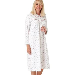 Marlon Candace Geborsteld Katoen Gedrukt Peter Pan Kraag Nachtjapon, Nina Spice Rood, 50-52