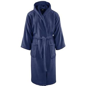 GUZZINI Classic Badjas voor dames en heren met capuchon, riem en zakken van 100% katoenen badstof, Oeko-Tex-gecertificeerd, zacht, absorberend, bestand tegen veelvuldig wassen, Naval Academy, M