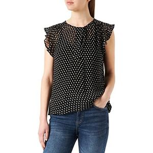 Part Two Prillepw BL Relaxed Fit damesblouse, Black Mini Block Print, 42