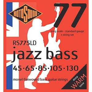 Rotosound snaren voor elektrische bas JAZZ 77 MONEL FLATWOUND 5-snaren RS775LD FLATW Standard 45-130