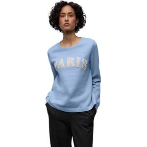 Street One Sweatshirt met tekst Frosted Blue 46