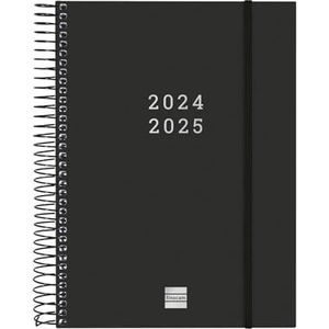 Finocam - Agenda Espiral 18 maanden 2024 2025 2 dagen per pagina juli 2024 - december 2025 (18 maanden) zwart internationaal