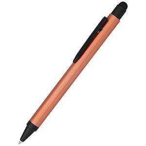 Online balpen, intrekbare balpen gemaakt van aluminium, stylus-tip, vervangbare vulling, premium schrijfervaring met zwarte schrijfkleur, duurzaam ontwerp, kleur roze