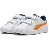 PUMA Smash 3.0 Playdate sneakers voor Dames, Wit/Oranje, Maat 27,5