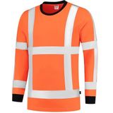 Tricorp 103002 Safety EN ISO 20471 Birdseye T-shirt met lange mouwen, 50% polyester/50% polyester, CoolDry, 180g/m², fluororanje, maat 5XL