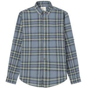 SPRINGFIELD Cotton Slub herenhemd, groot, geruit, Blauw/Staal, S