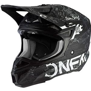 O'NEAL | MX Enduro Motorcross Helm | 2 shells en 2 EPS voor extra veiligheid, ABS shell, rubberen neus bescherming | 5SRS Polyacrylite HR V.22 Adult | Zwart Wit | M