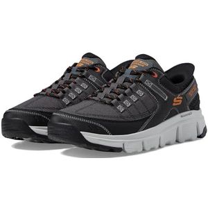 Skechers Heren Summits bij Trainers, grijs synthetisch/mesh/oranje trim, 7 UK, Grijze synthetische mesh oranje trim, 41 EU