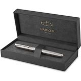 Parker Sonnet rollerballpen | roestvrij staal met gouden trim | fijne punt zwarte inkt | geschenkverpakking