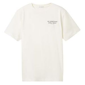 TOM TAILOR T-shirt voor jongens, 12906 - Wool White, 152 cm