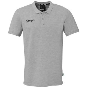Kempa Prime Polo Shirt Handbal Fitness Poloshirt voor heren, dames en kinderen - T-shirt met polokraag, donkergrijs gemêleerd, XL