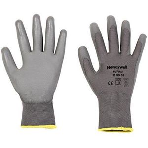 Honeywell 2100250-09 PU 1ste grijze handschoenen, voor algemeen gebruik, fijn hanteren in droge omgeving, EN 388 4131 - maat 9 (Pak van 10 paar), 11, Grijs, 10