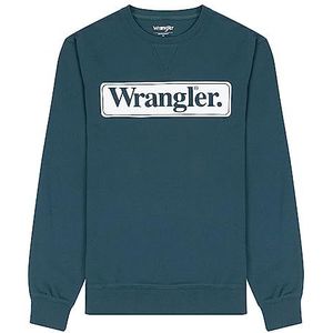 Wrangler Seasonal Crew Sweatshirt voor heren, groen (deep teal green), M