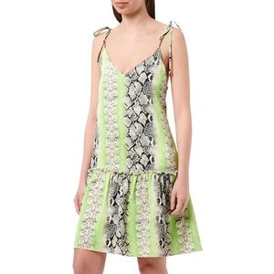 EYOTA Mini-jurk voor dames, met slangenprint, Groen meerkleurig, S