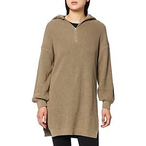 NA-KD Dames Side Slit Gebreide Sweater Trui, kaki, 3XL