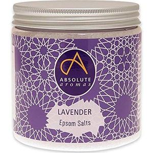 Absolute Aromas Lavendel Epsom Badzout 575 g - Magnesium Sulfaat - Ontspannend Zout voor in Bad - Ontspan de Spieren en Voeten