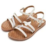 Sandalen - Vlechtwerk - Zwart - Natuurlijk Leer - Verstelbare Enkelband