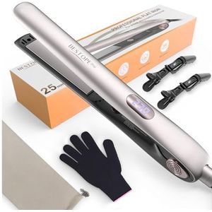 2-in-1 stijltang voor het stijlen en krullen - BESTOPE PRO Ionische keramische stijltang, vermindert pluis, snelle hitte van 15 seconden, 3D zwevend paneel voorkomt haartrekken, LCD-scherm, 120-230 °C