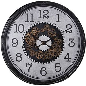 DRW Ronde wandklok van acryl met uurwerk in zwart, 75 x 9 cm