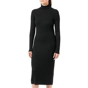 s.Oliver Sales GmbH & Co. KG/s.Oliver Midi-gebreide damesjurk met opstaande kraag, midi-gebreide jurk met opstaande kraag, zwart, XL