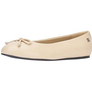 Tommy Hilfiger Dames essentiële lederen ballerina Fw0fw07768, Beige Witte Klei, 38 EU