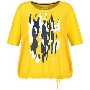 Samoon Dames 271021-26112 T-shirt, Light Sun patroon, 44, Light Sun patroon, 44