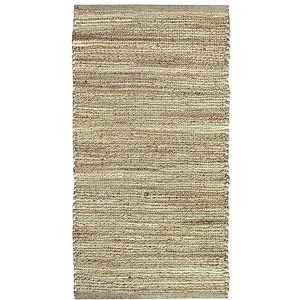 HAMID - Tapijt van jute, 100% natuurlijke jutevezel, zacht tapijt, handgeweven, voor woonkamer, eetkamer, slaapkamer, hal, ingang, (D1, 110 x 60 cm)