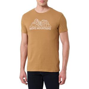 JEEP J Man Move Mountains T-shirt, grote print, J24s, mesh, korte mouwen, Golden Ginger, M heren, Golden Ginger, M