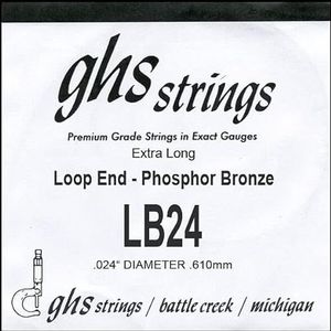 GHS™ Strings »PHOSPHOR BRONS SINGLE STRING - 024 WOUND - LOOP END - BANJO« enkele snaar voor banjo - fosfor brons - Loop End - dikte: 024