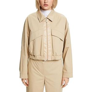 ESPRIT Jas van katoen-twill, beige, XXL