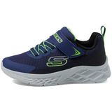 Skechers Jongens Gymschoenen, Navy Textiel/Synthetic/Black & Lime Trim, 43 EU, marineblauw, textiel, synthetisch, zwart, limoen, 43 EU