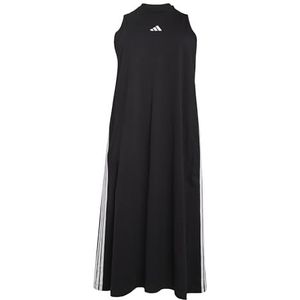 adidas Dames Essentials 3-Stripes Lange Racerback Jurk (Plus Size) 4XL (Plus Size) Zwart/Wit