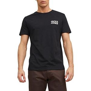 JACK & JONES heren T-Shirt Jjecorp Logo Tee Ss O-hals Noos, Zwart (Black/Slim/Small Print), XL