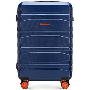 WITTCHEN Adventure Line Moderne koffer van polycarbonaat, horizontaal strepenpatroon, TSA-slot, donkerblauw, Small, modern