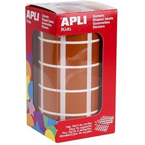 APLI 11501 - rol met vierkante stickers, 20 mm, bruin